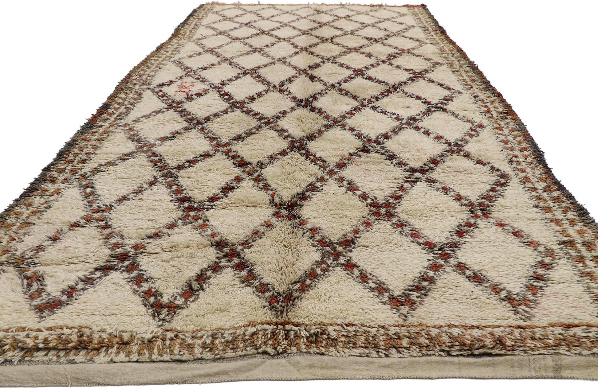 8 x 15 Vintage Beni Ourain Moroccan Rug 21405