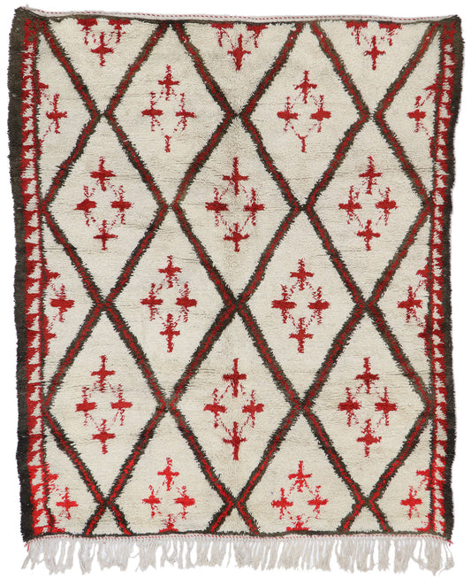 7 x 8 Vintage Moroccan Beni Ourain Rug 21407