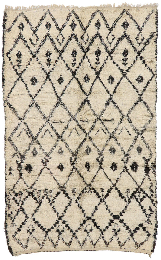 7 x 10 Vintage Beni Ourain Moroccan Rug 21409
