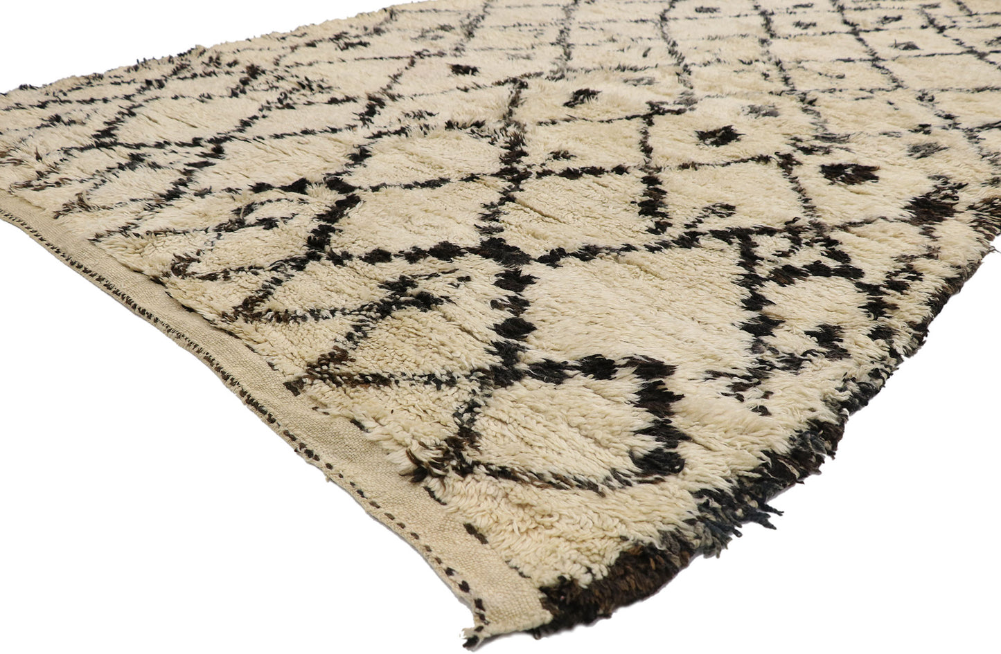 7 x 10 Vintage Beni Ourain Moroccan Rug 21409