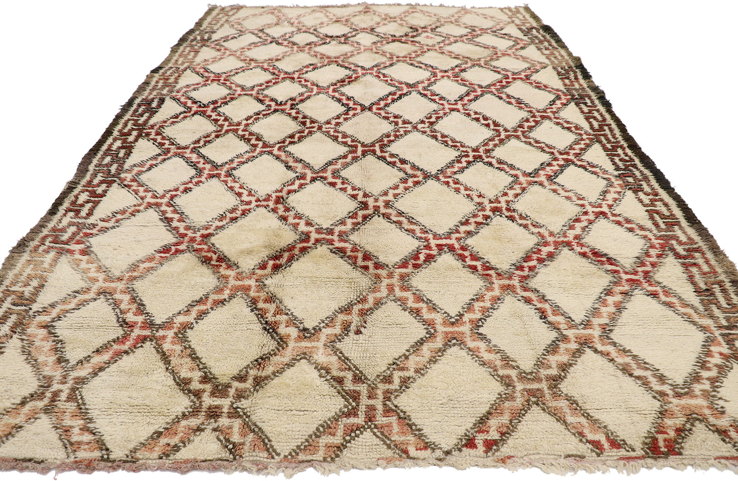 7 x 10 Vintage Moroccan Beni Ourain Rug 21411
