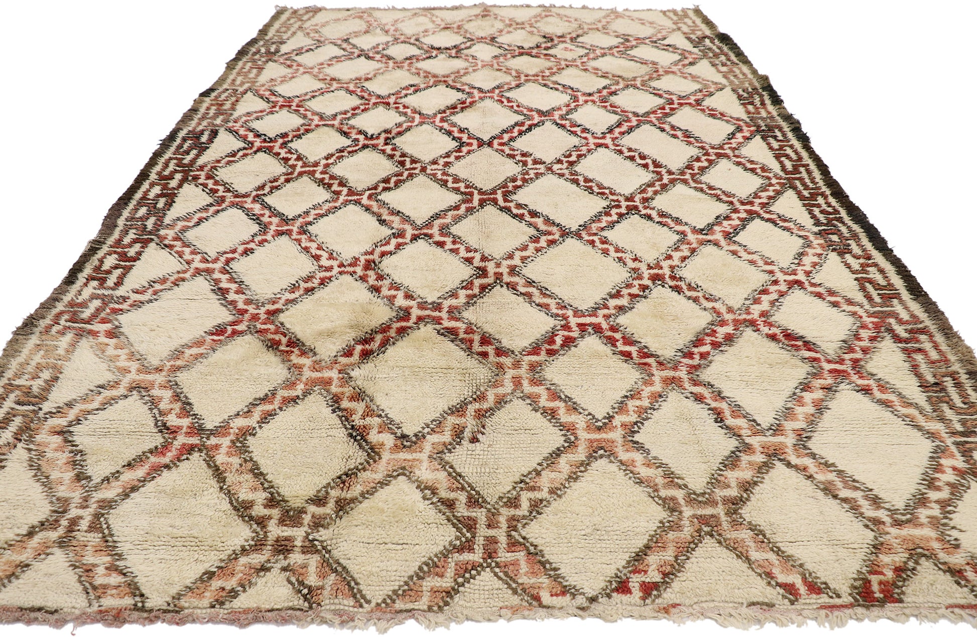 7 x 10 Vintage Moroccan Beni Ourain Rug 21411