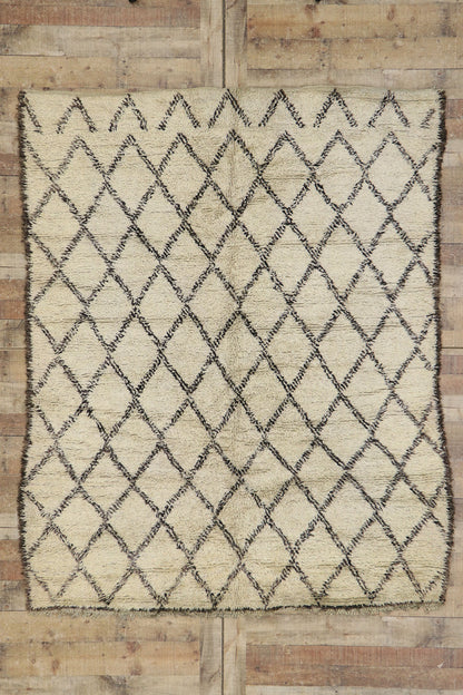 6 x 7 Vintage Beni Ourain Moroccan Rug 21459