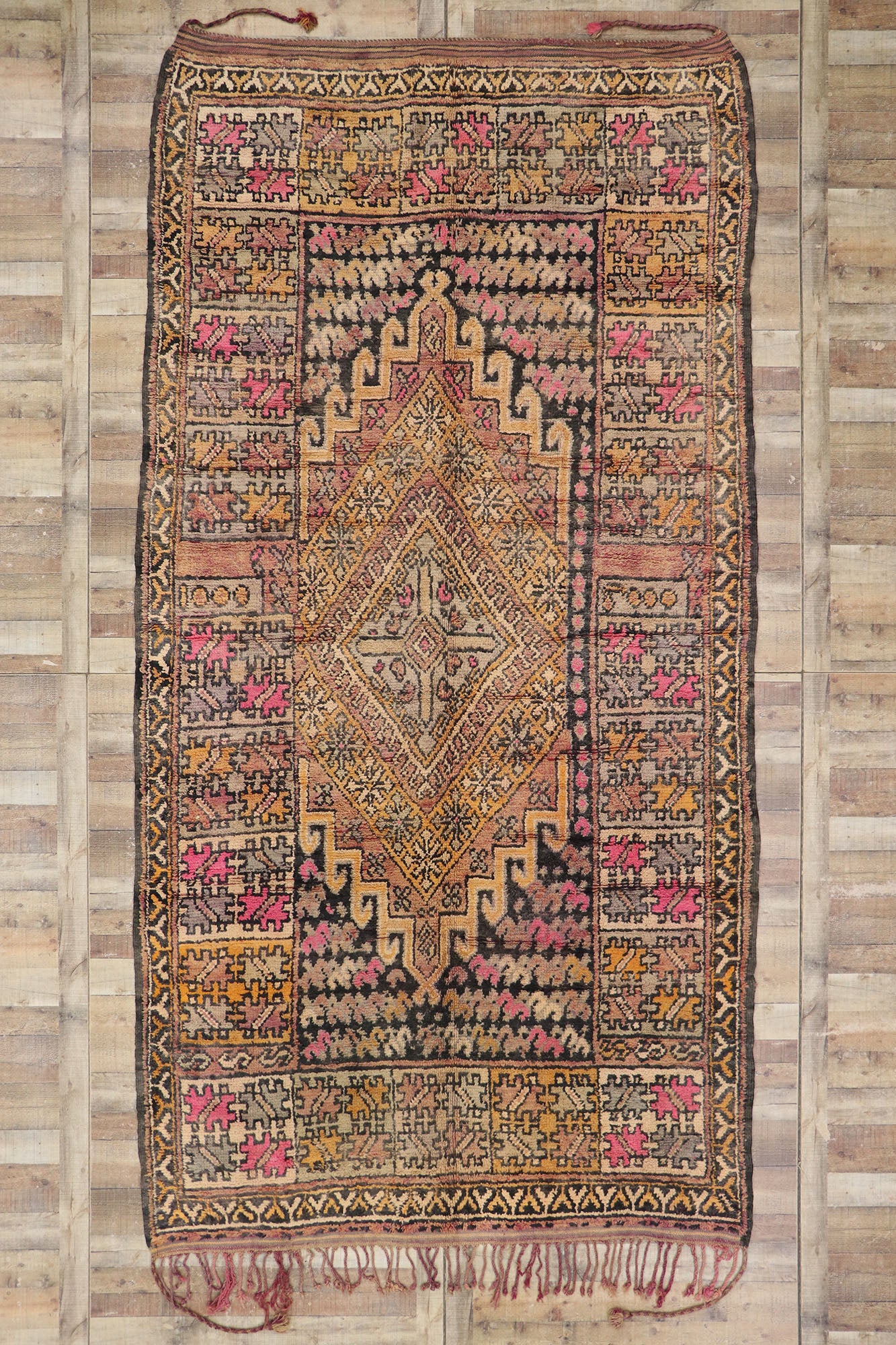 7 x 13 Vintage Boujad Moroccan Rug 21490