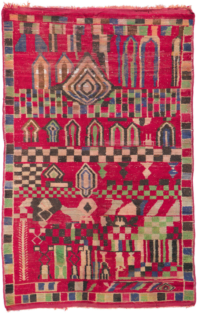 4 x 6 Vintage Boujad Moroccan Rug 21494