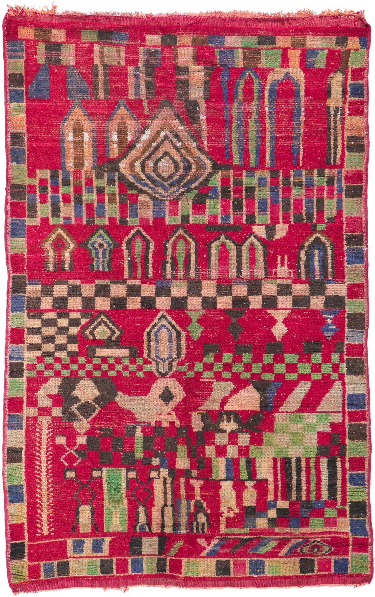 4 x 6 Vintage Boujad Moroccan Rug 21494