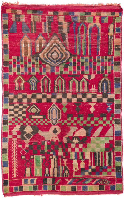 4 x 6 Vintage Boujad Moroccan Rug 21494