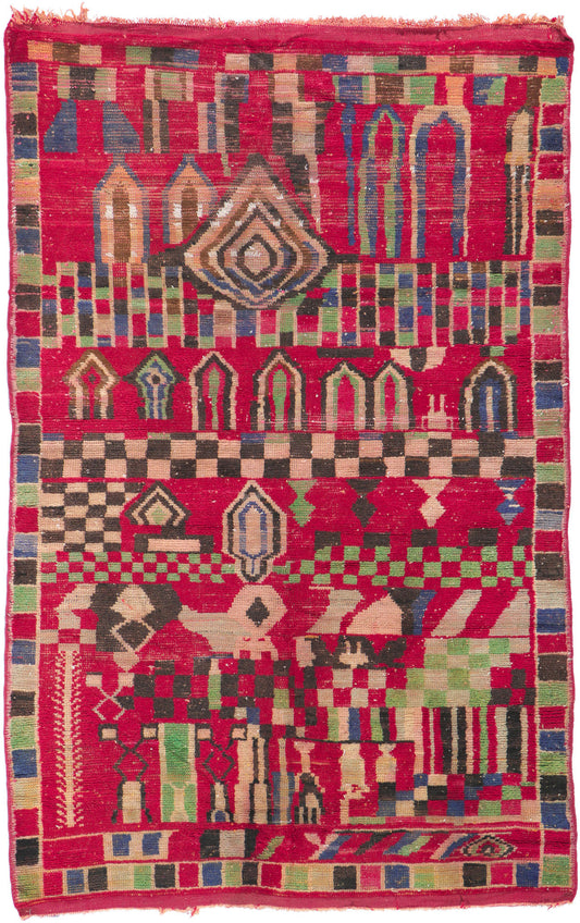 4 x 6 Vintage Boujad Moroccan Rug 21494