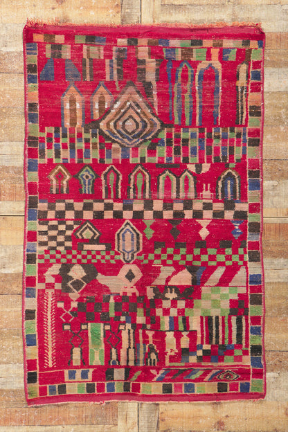 4 x 6 Vintage Boujad Moroccan Rug 21494