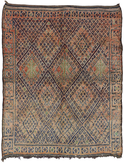 7 x 8 Vintage Beni MGuild Moroccan Rug 21499
