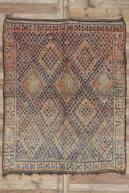 7 x 8 Vintage Beni MGuild Moroccan Rug 21499