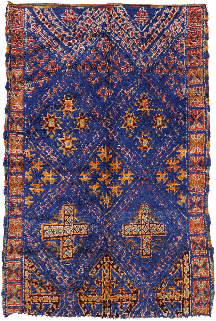6 x 10 Vintage Blue Beni MGuild Moroccan Rug 21501