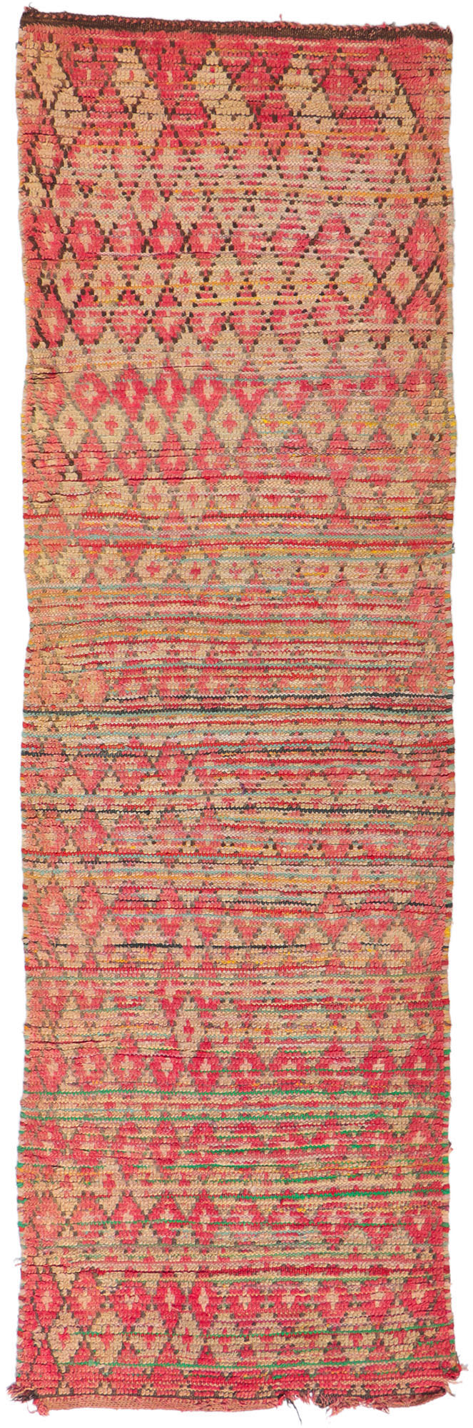 3 x 9 Vintage Moroccan Boucherouite Rag Rug 21520