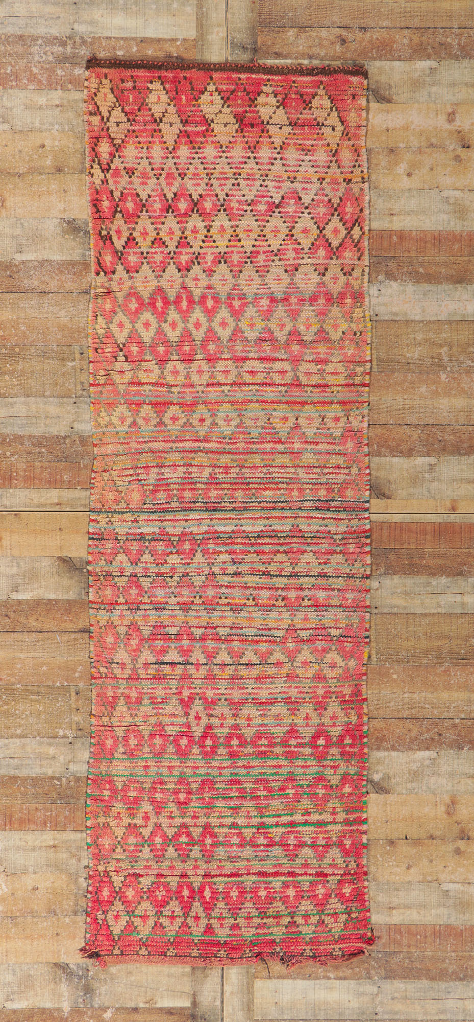 3 x 9 Vintage Moroccan Boucherouite Rag Rug 21520