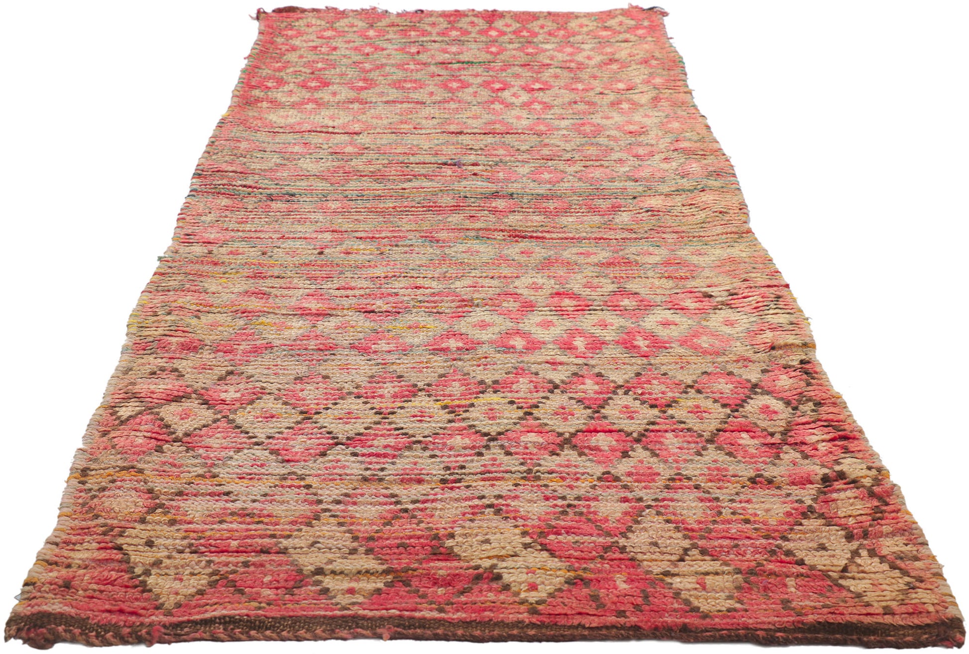 3 x 9 Vintage Moroccan Boucherouite Rag Rug 21520
