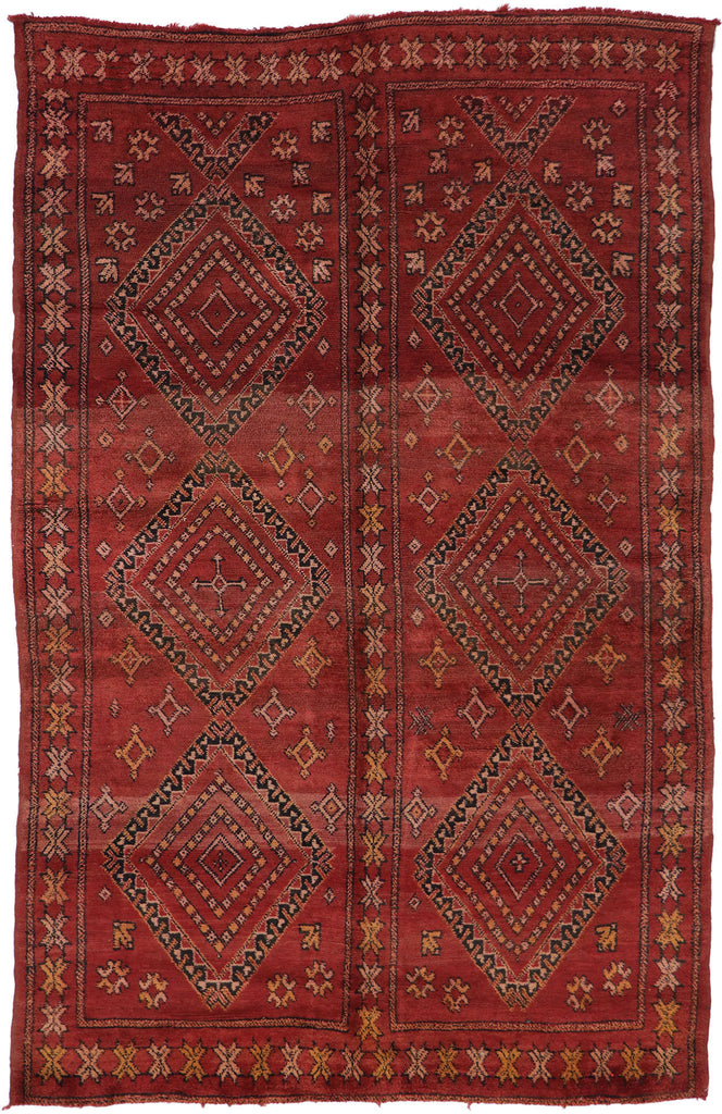 6 x 10 Vintage Red Moroccan Rug 21526