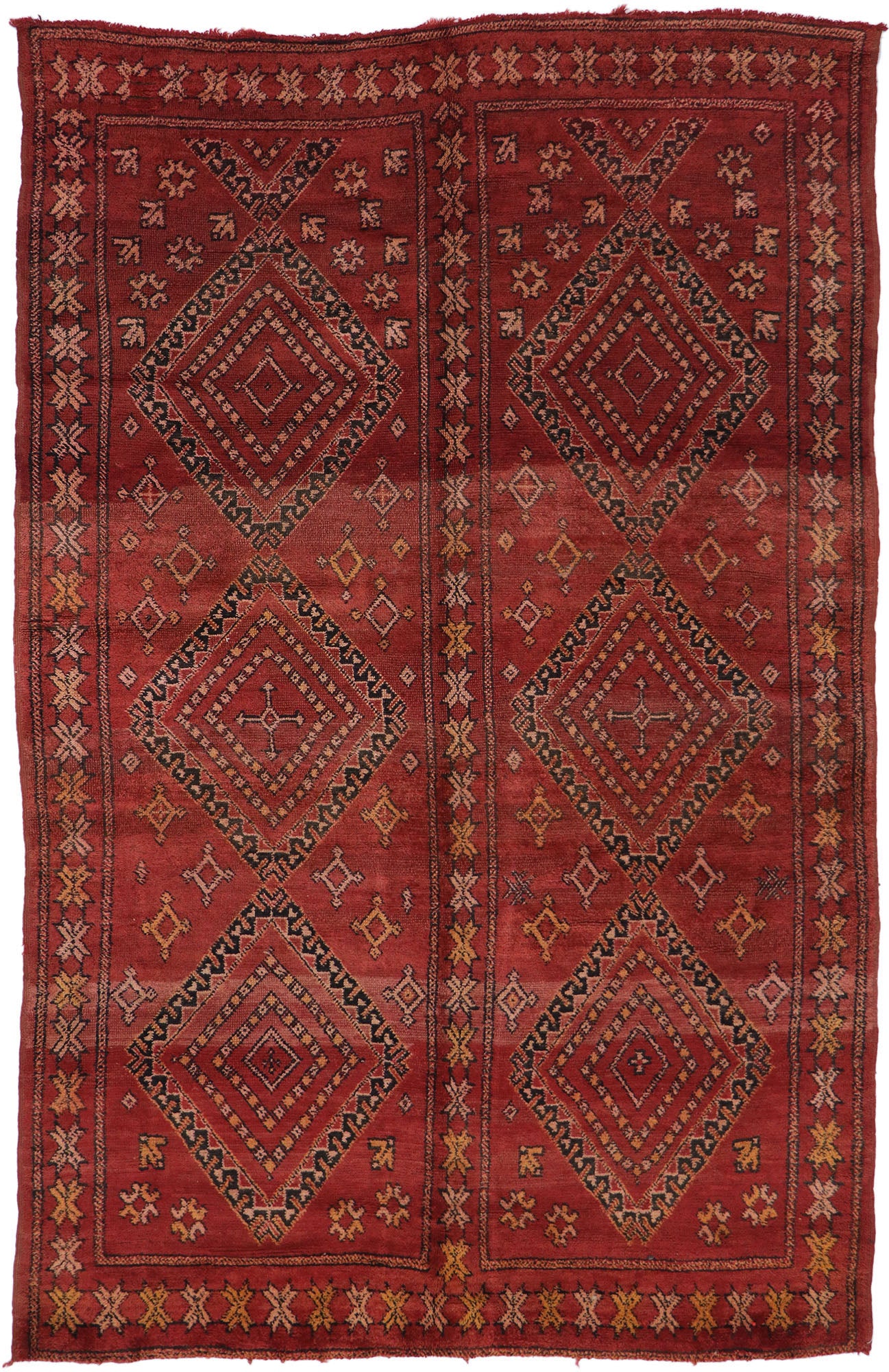 6 x 10 Vintage Red Moroccan Rug 21526