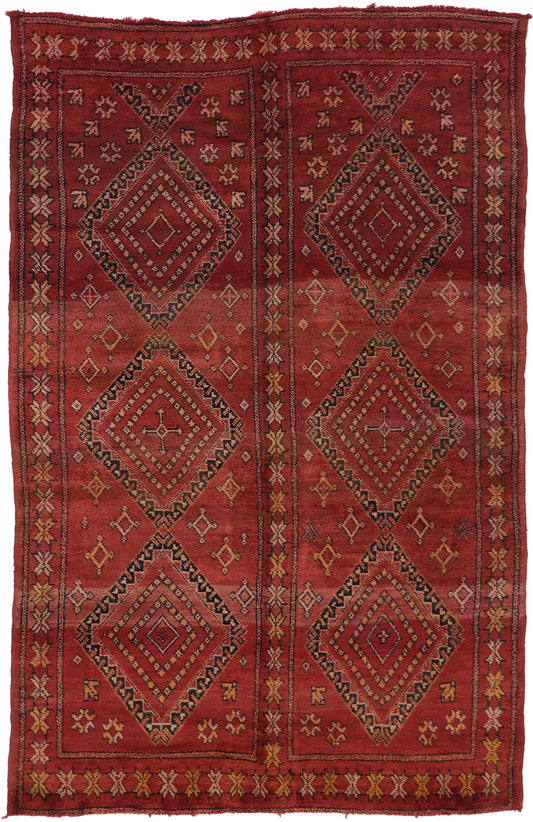 6 x 10 Vintage Red Moroccan Rug 21526