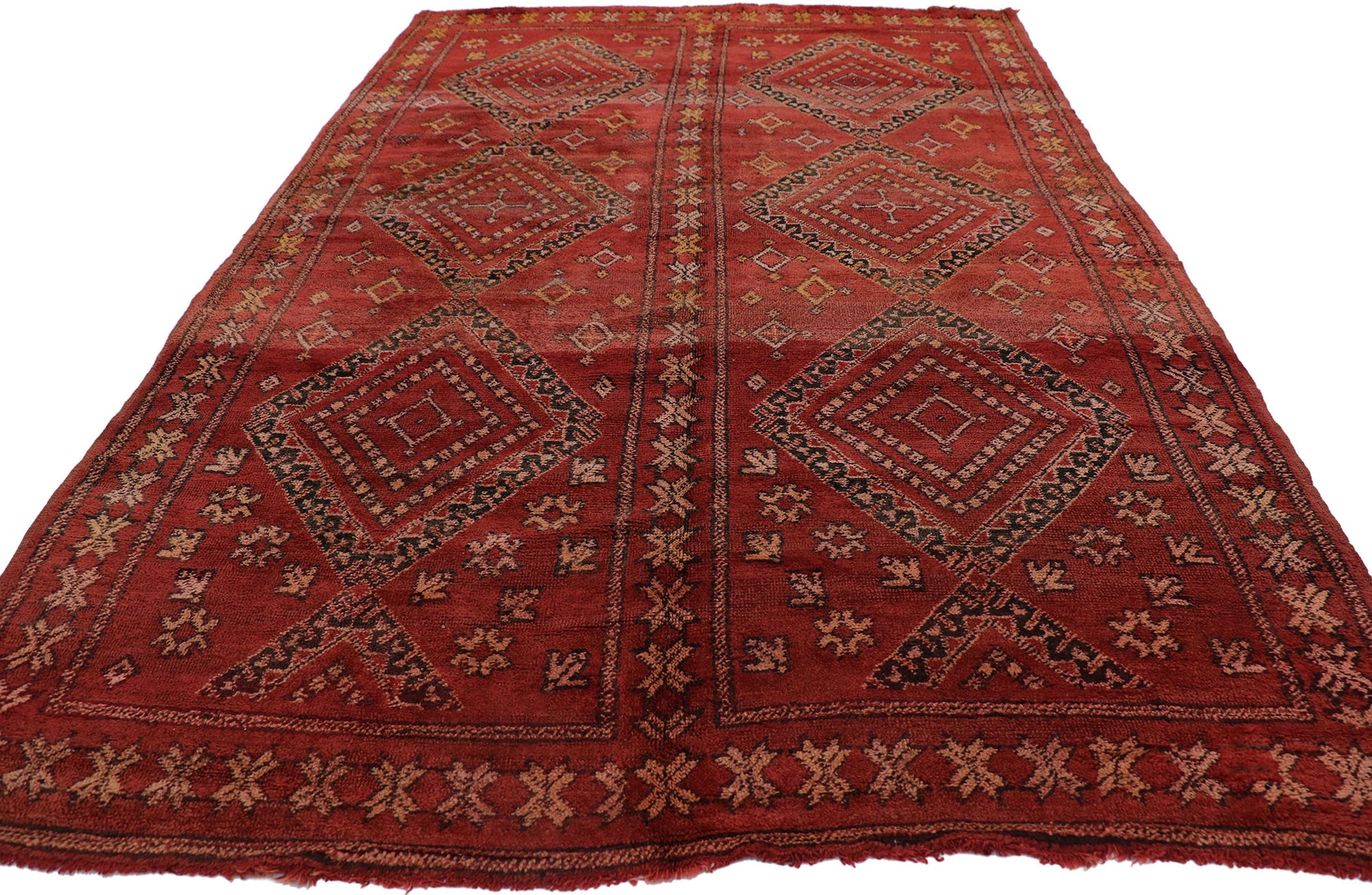 6 x 10 Vintage Red Moroccan Rug 21526
