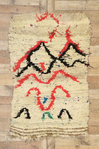3 x 5 Vintage Moroccan Boucherouite Rug 21532