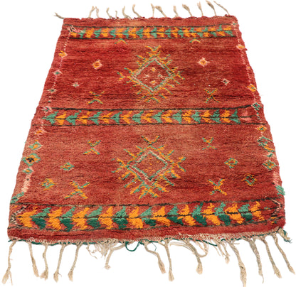 3 x 4 Vintage Red Boujad Moroccan Rug 21533