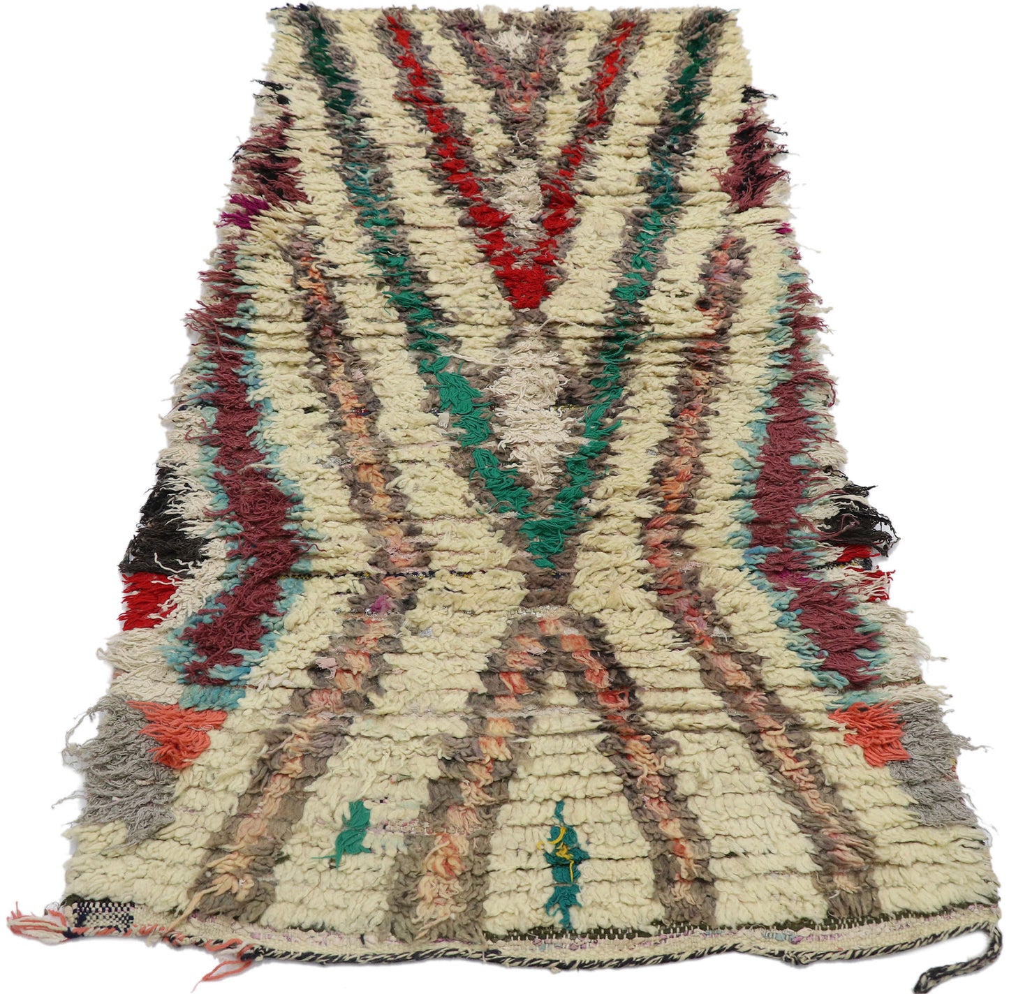 2 x 5 Vintage Moroccan Boucherouite Rug 21534