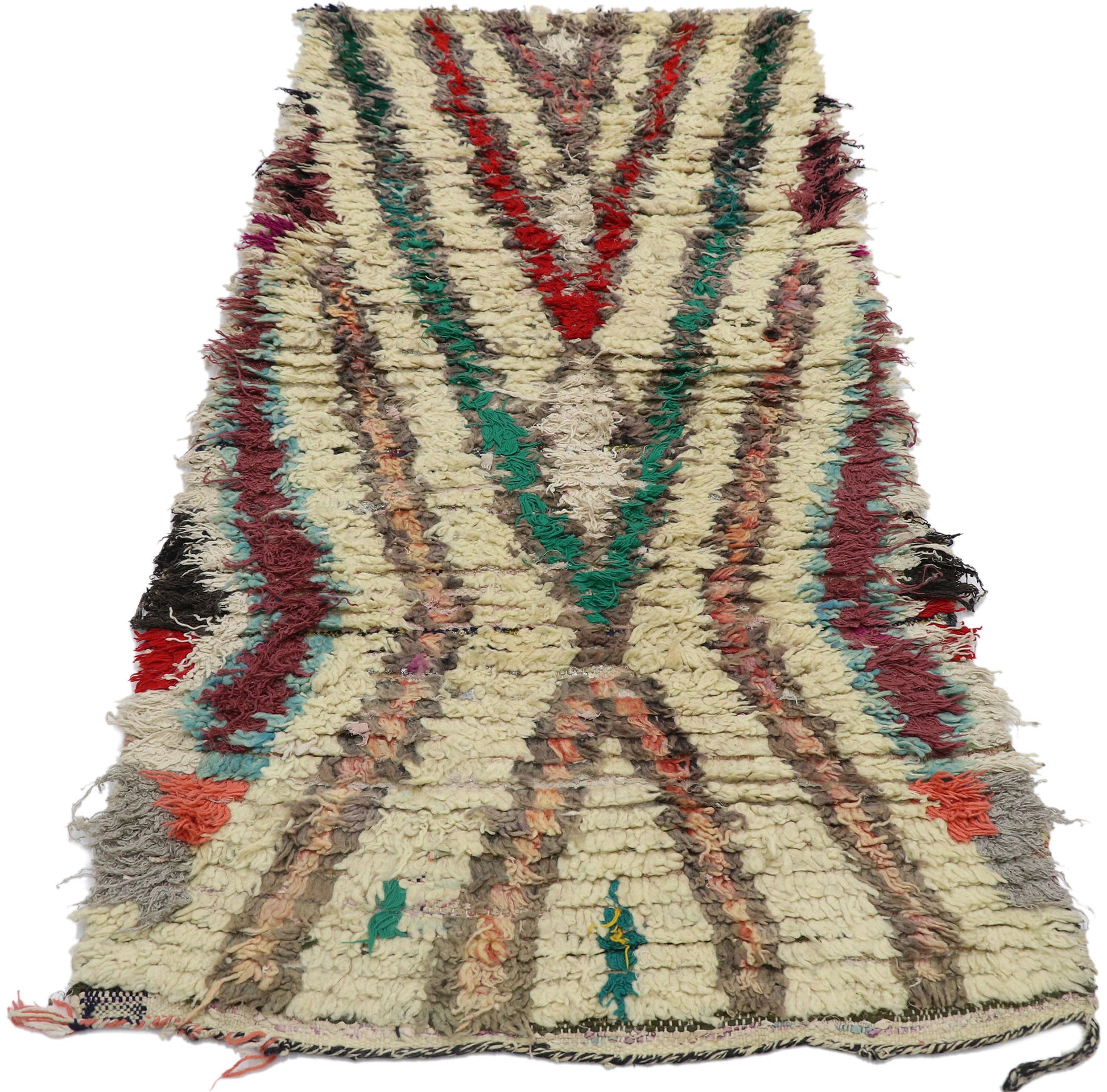2 x 5 Vintage Moroccan Boucherouite Rug 21534