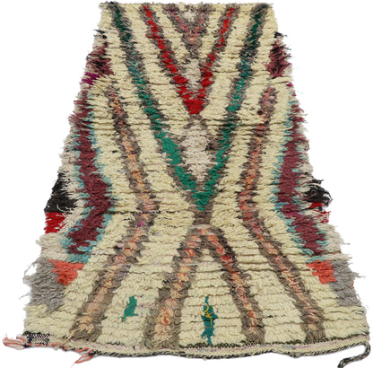 2 x 5 Vintage Moroccan Boucherouite Rug 21534