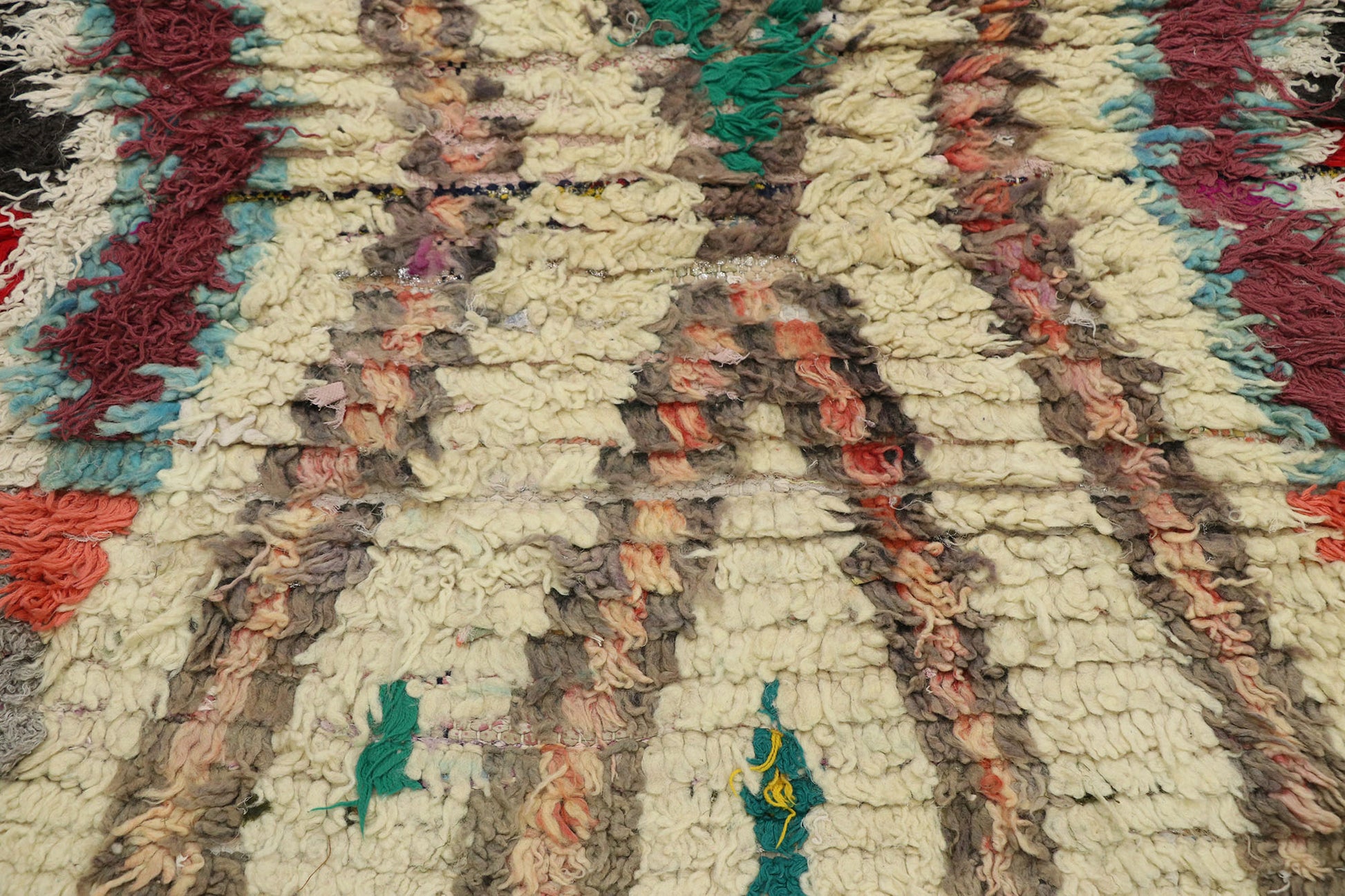 2 x 5 Vintage Moroccan Boucherouite Rug 21534