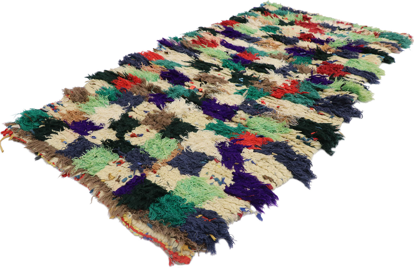 3 x 6 Vintage Moroccan Boucherouite Rug 21537