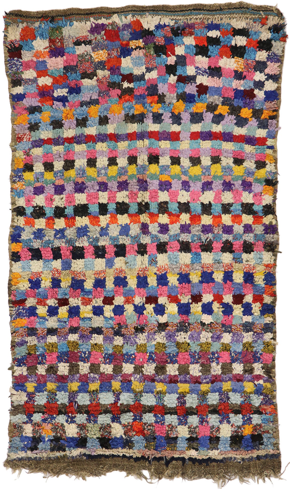 5 x 8 Vintage Moroccan Boucherouite Rug 21544