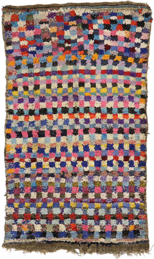 5 x 8 Vintage Moroccan Boucherouite Rug 21544