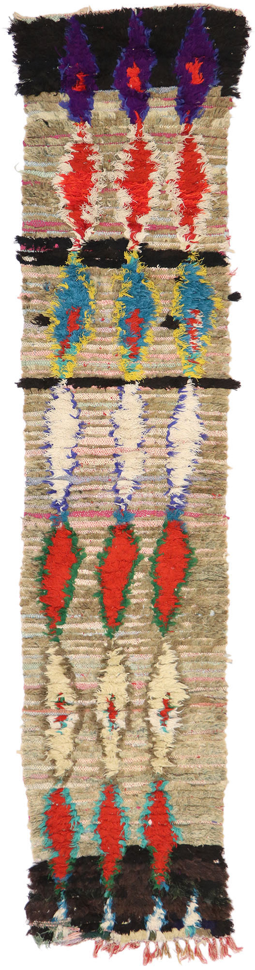 2 x 10 Vintage Moroccan Azilal Rag Rug 21550