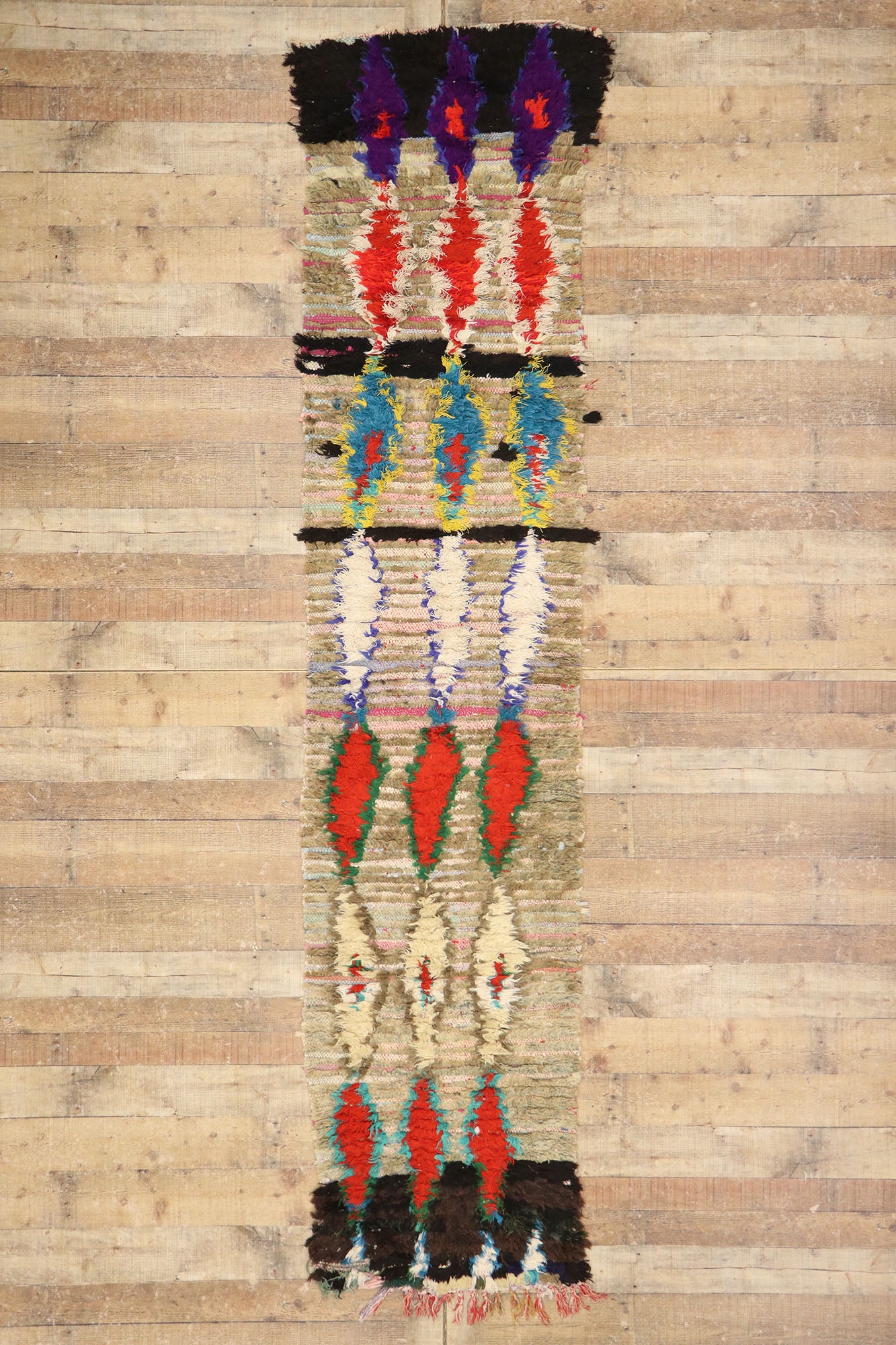 2 x 10 Vintage Moroccan Azilal Rag Rug 21550