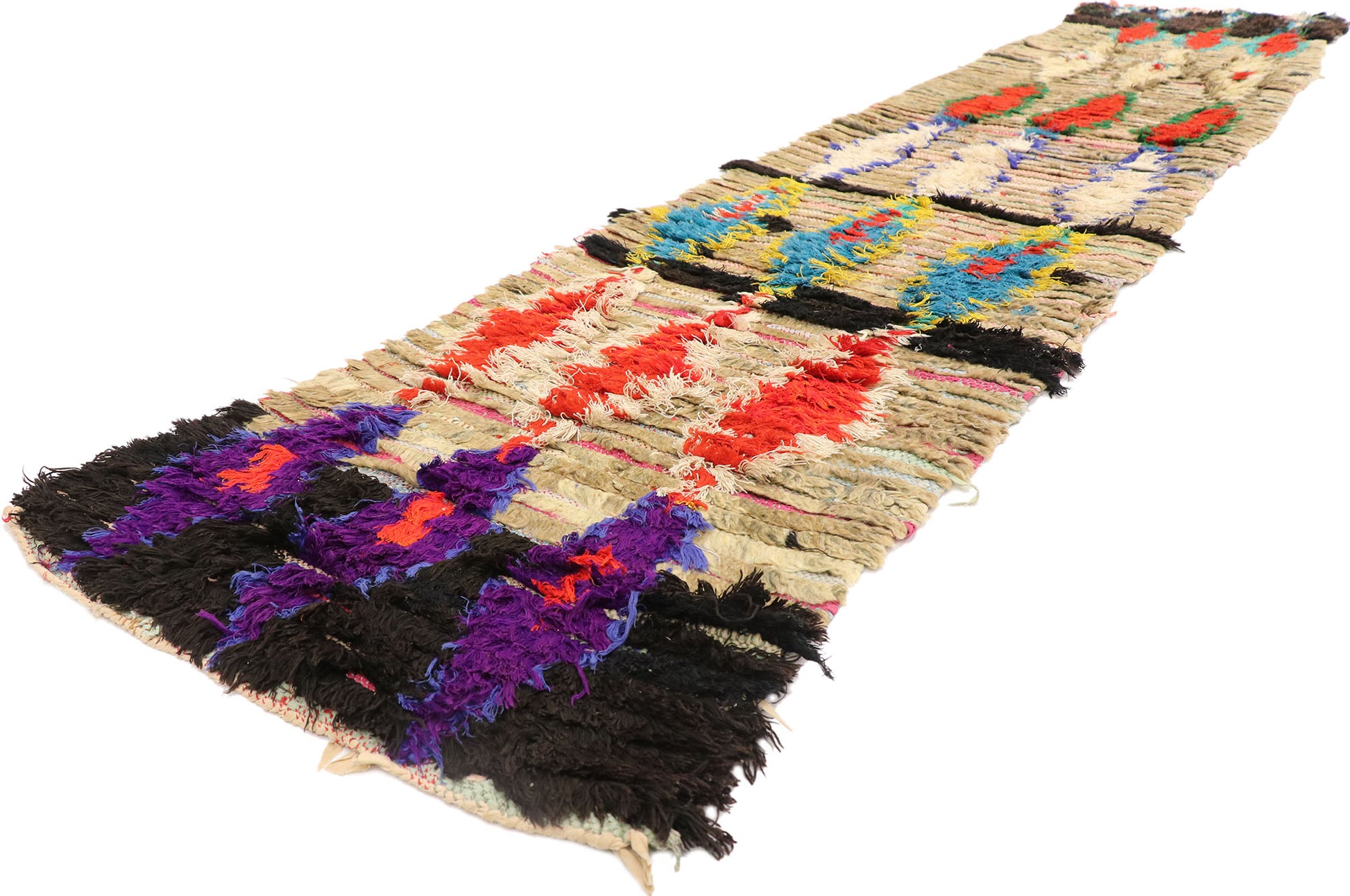 2 x 10 Vintage Moroccan Azilal Rag Rug 21550