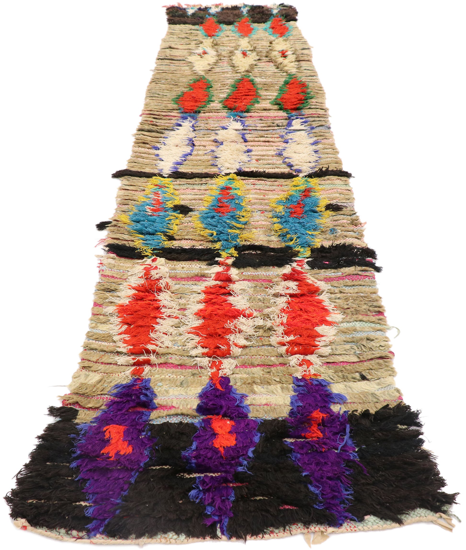 2 x 10 Vintage Moroccan Azilal Rag Rug 21550