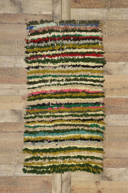 3 x 5 Vintage Moroccan Boucherouite Rug 21563