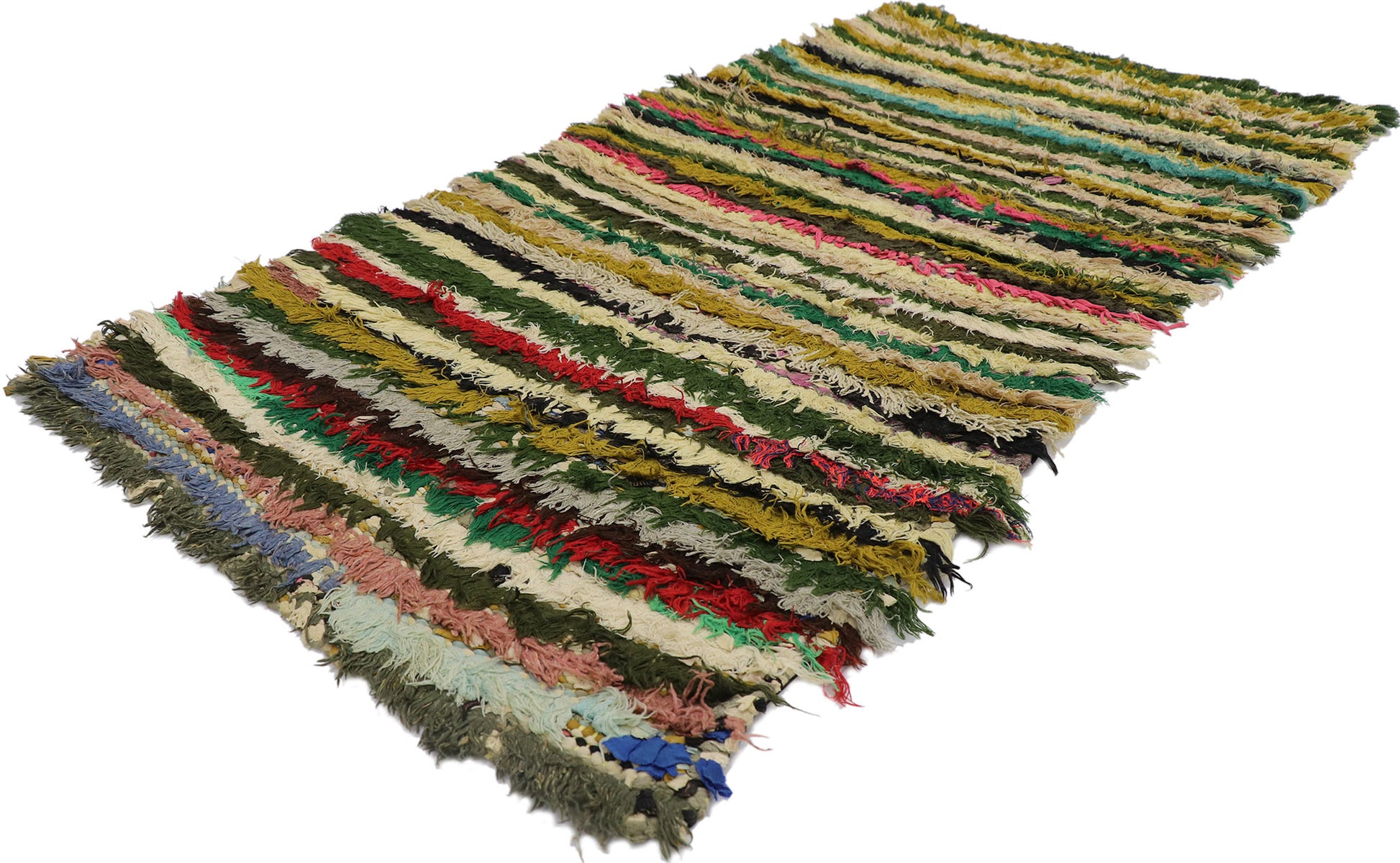 3 x 5 Vintage Moroccan Boucherouite Rug 21563