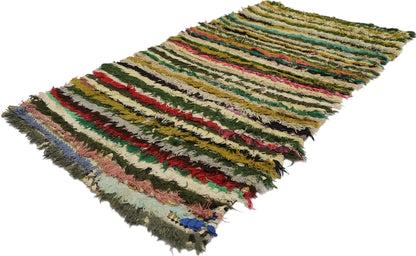 3 x 5 Vintage Moroccan Boucherouite Rug 21563