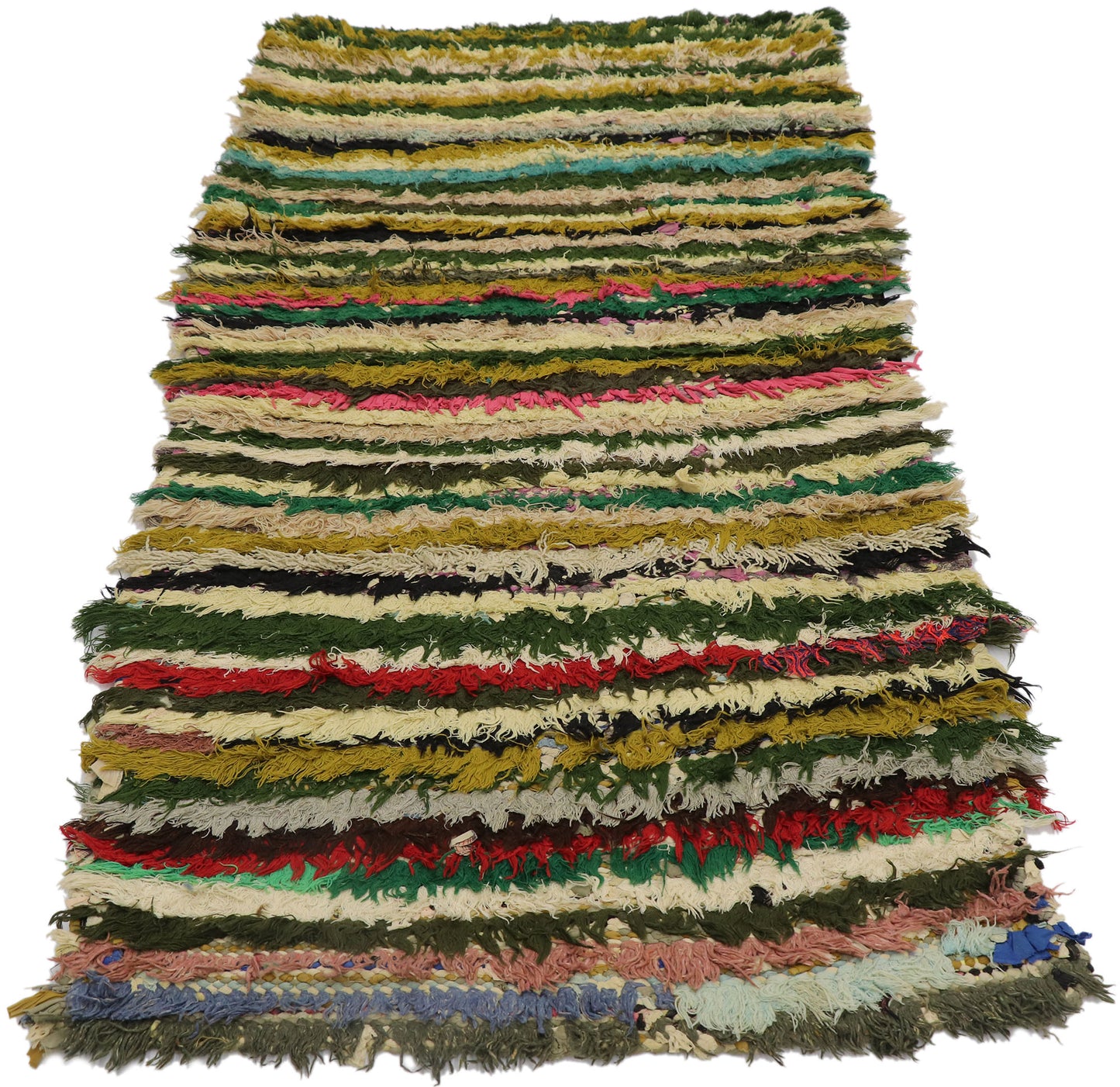 3 x 5 Vintage Moroccan Boucherouite Rug 21563