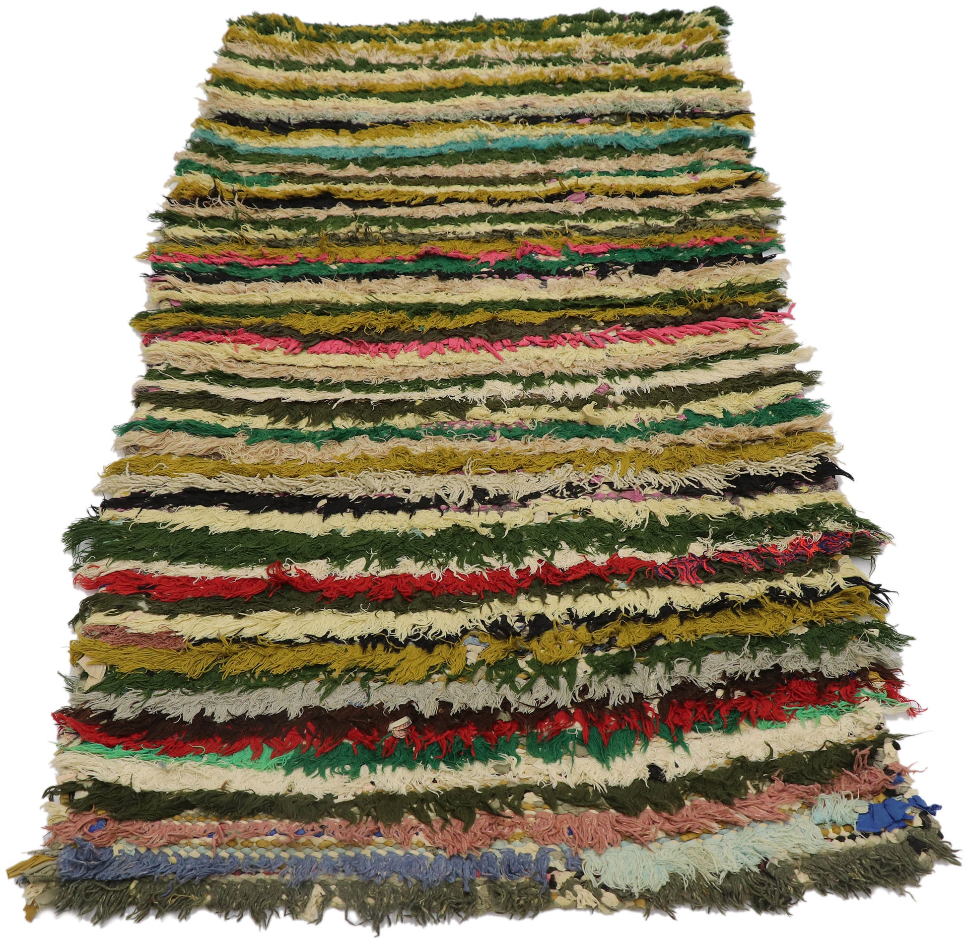 3 x 5 Vintage Moroccan Boucherouite Rug 21563