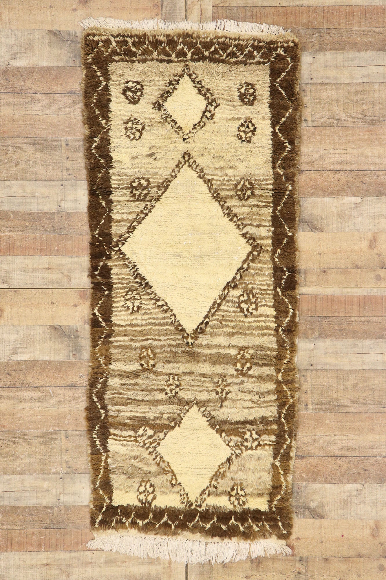3 x 6 Vintage Neutral Moroccan Rug 21566