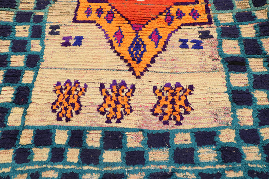 4 x 8 Vintage Moroccan Boucherouite Rug 21569