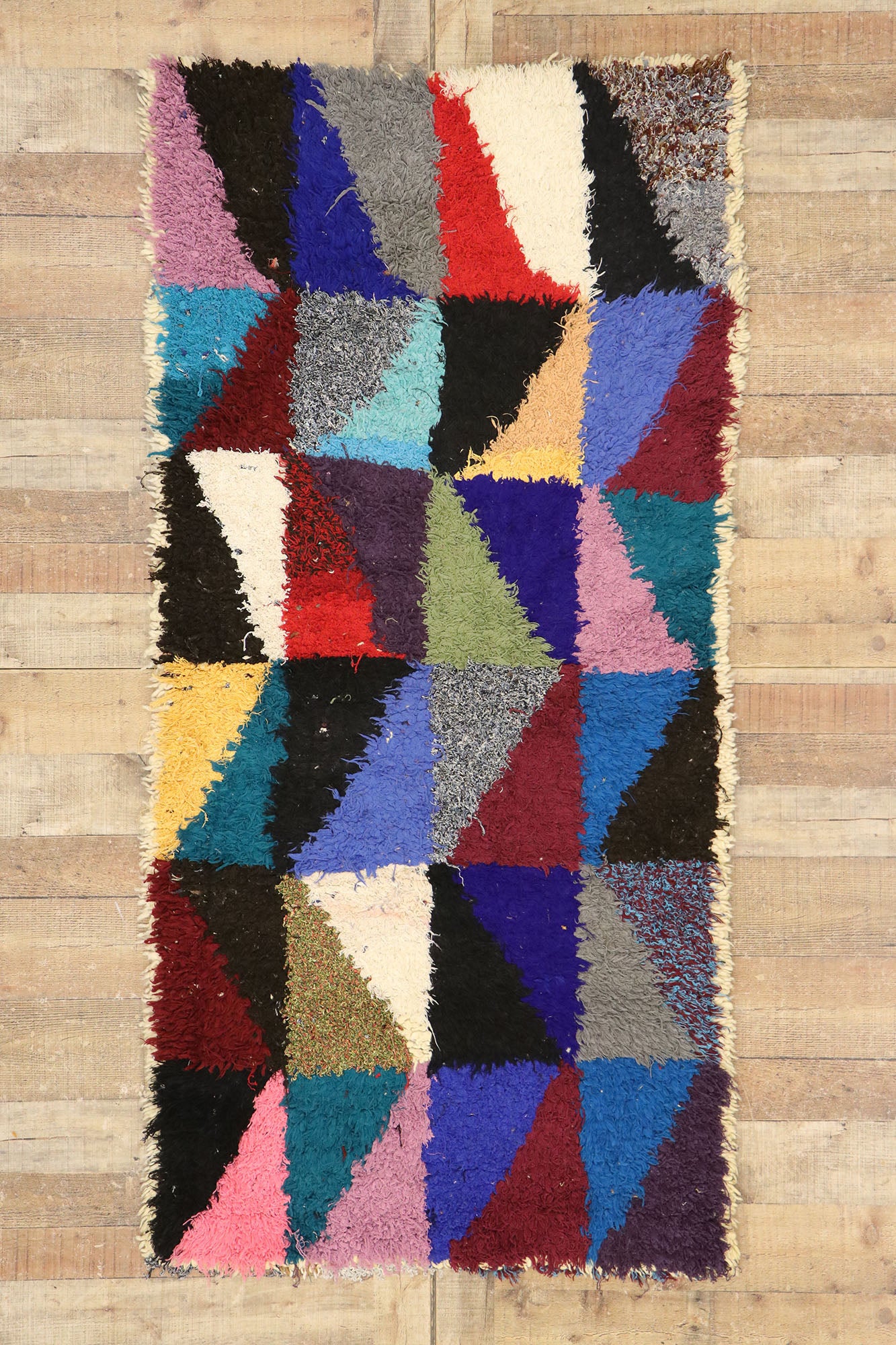 3 x 6 Vintage Moroccan Azilal Rag Rug 21578