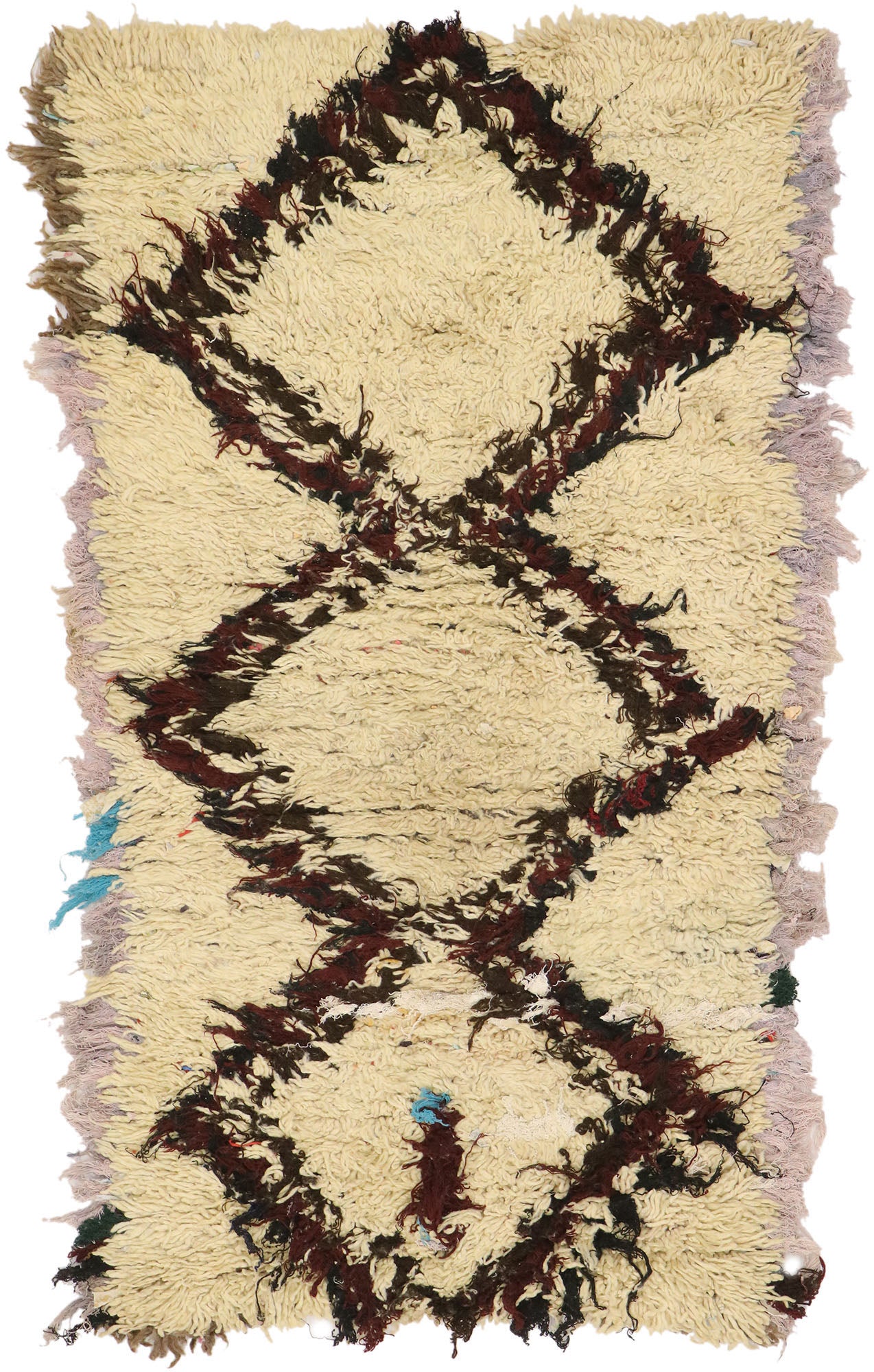 3 x 5 Vintage Moroccan Boucherouite Rug 21580