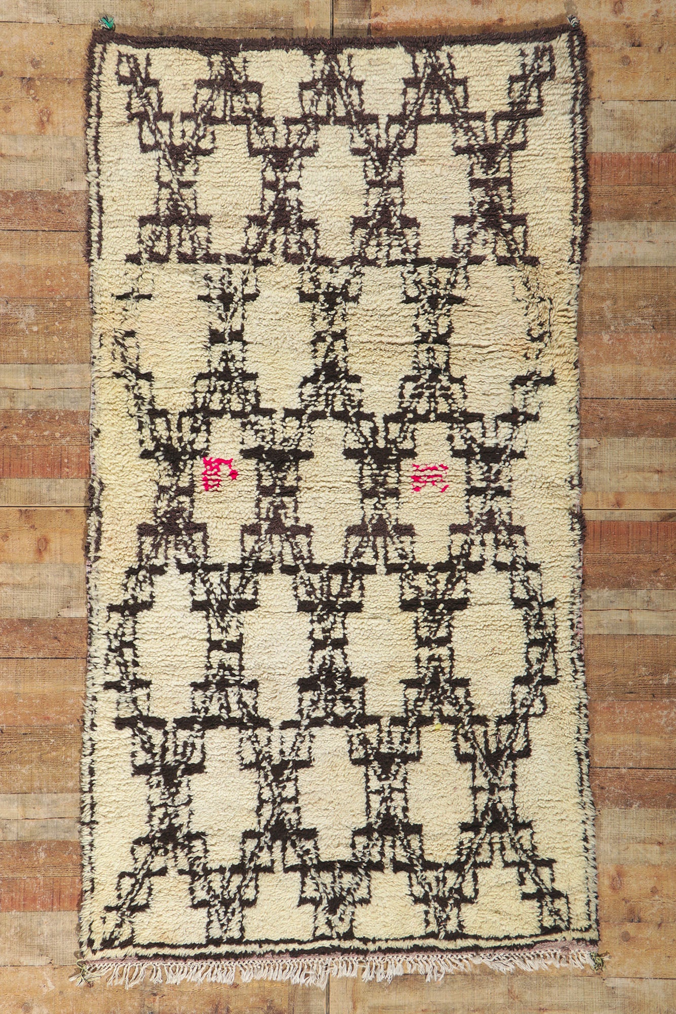 4 x 7 Vintage Moroccan Azilal Rug 21588