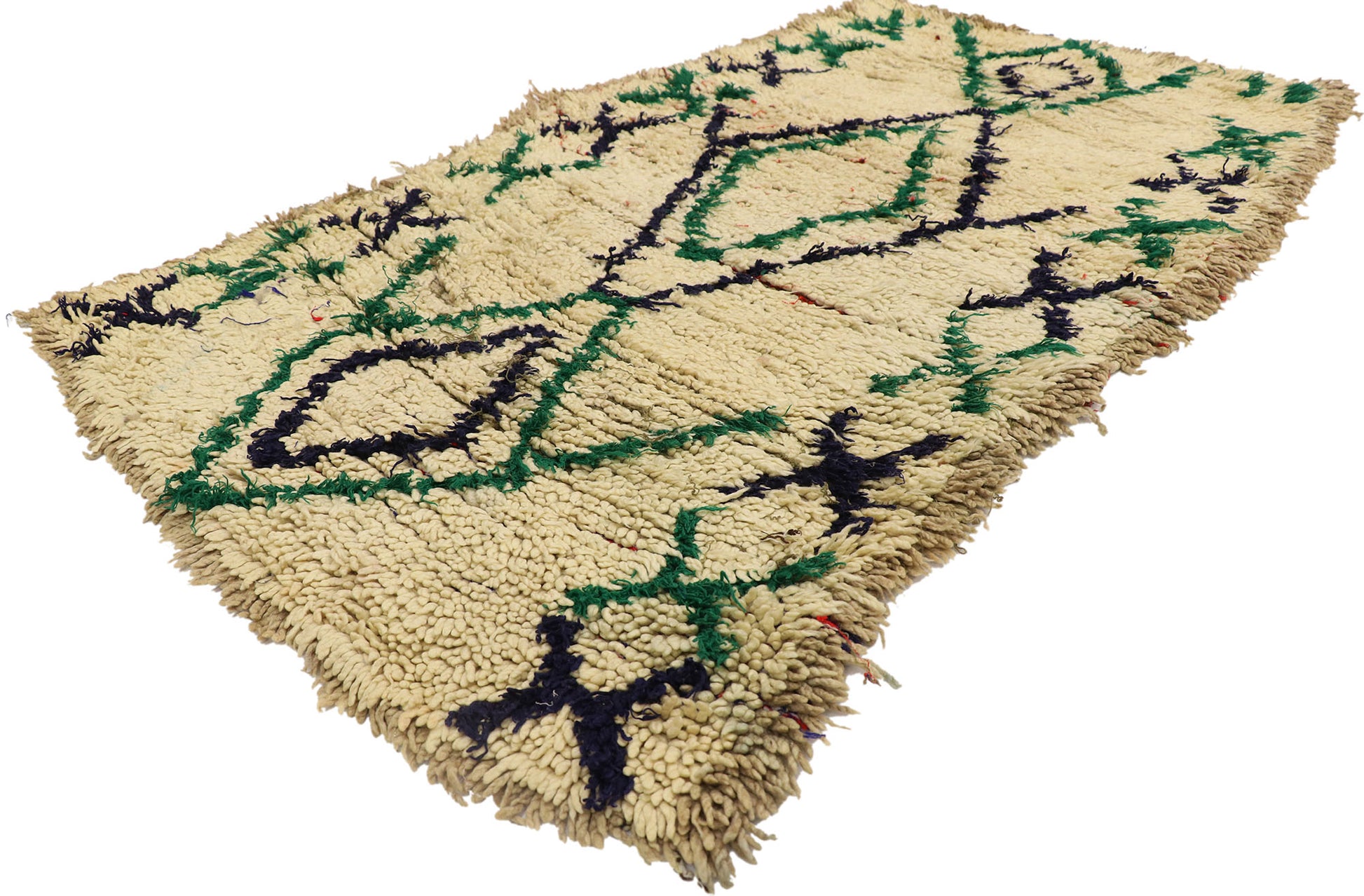 3 x 5 Vintage Moroccan Boucherouite Rug 21590