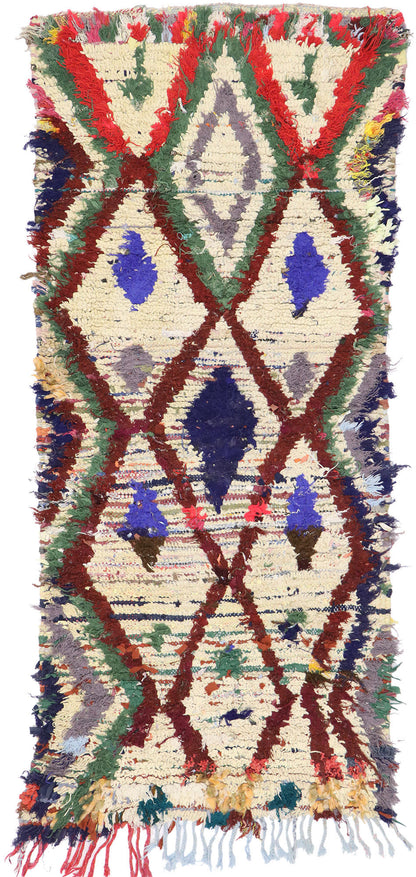 3 x 6 Vintage Moroccan Boucherouite Rag Rug 21591