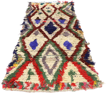 3 x 6 Vintage Moroccan Boucherouite Rag Rug 21591
