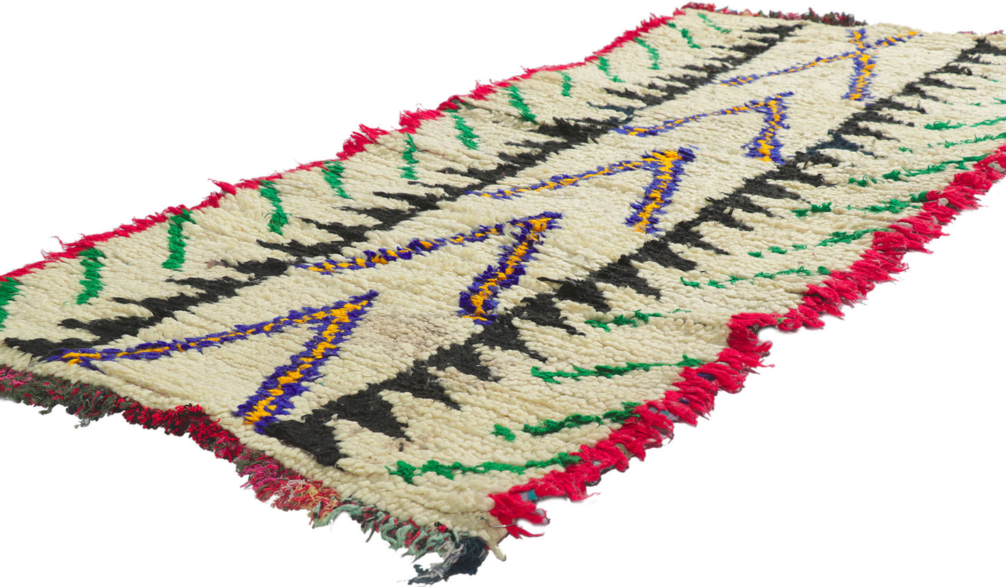 2 x 6 Vintage Moroccan Boucherouite Rug 21606